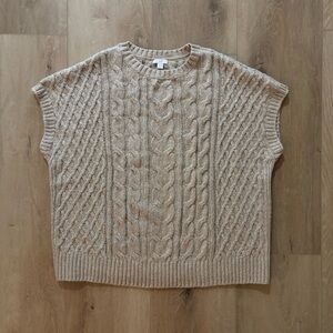 J. Jill Beige Cable Knit Sweater Vest